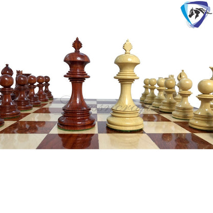 4.4" Luxury Staunton Bud Rosewood Chess pieces Set-ANDERSON Bridled Knight Luxury- Triple Weighted 2 Extra queens- 4Q