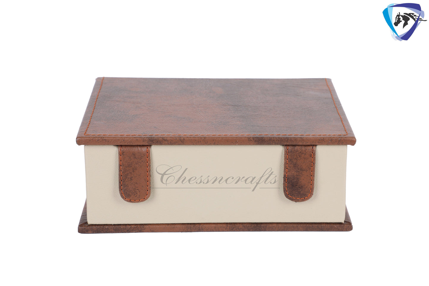 Chess Storage Box Book Style For Chess pieces upto 4.2" King chessmen set- Handmade brown Leatherette / Christmas Gift/ Chess Gift