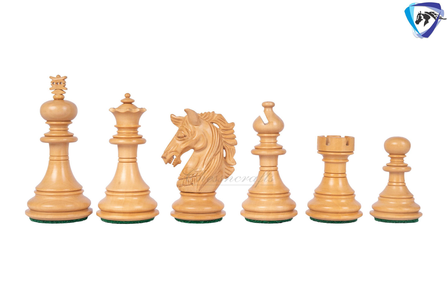 3" Luxury Staunton Bud Rosewood & Boxwood Chess pieces Set- Alexander MINIATURE EDITION + 16" Bud Rosewood Chess Board