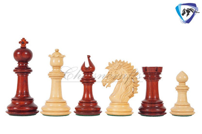 4.5" Staunton Bud Rosewood Chess pieces Set- VICTORIA CROSS - Triple Weighted + 21" Bud Rosewood Chess Board  + Leatherette storage Box.