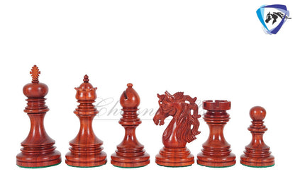 4.4" Luxury Staunton Chess pieces Set Bud Rosewood- JFK series + 21" Bud Rosewood Chess board(55mm) + Leather Storage box for chess men