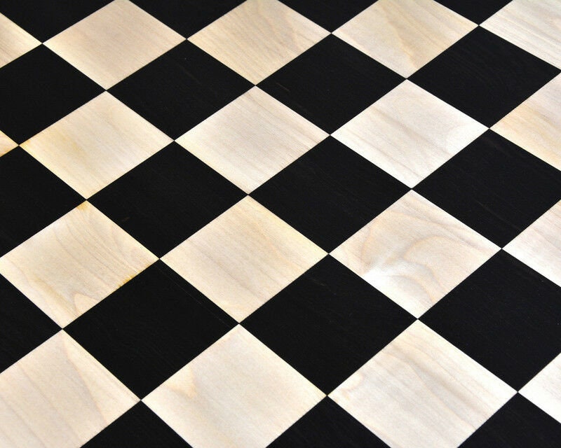 23" Ebony wood Chess board -TAPERED border with Notations made of Golden Rosewood- Handcrafted big size chess board inlaid squares 60mm