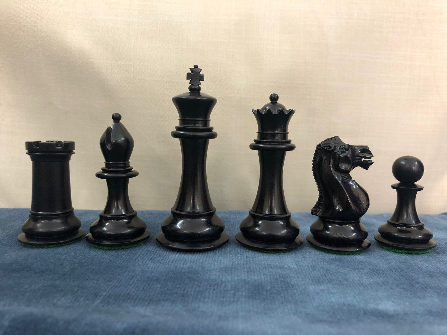 1849 Reproduced Staunton chess Pieces set Camel Bone king 3.5" hand carved unique collector vintage chess pieces