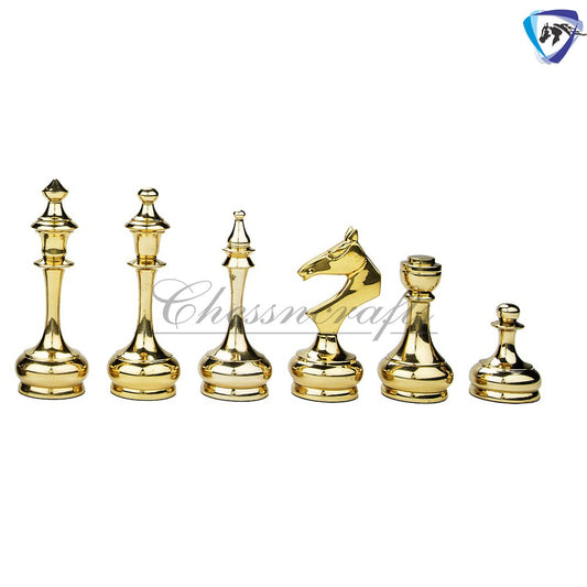 Brass Chess pieces set Modern classic Sleek luxury Collector series King: 3.75"