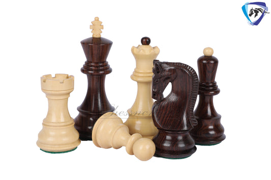 Russian Zagreb Chess Pieces Set in Rosewood & Boxwood King 3.9" Weighted  2 Extra Queens reproduced