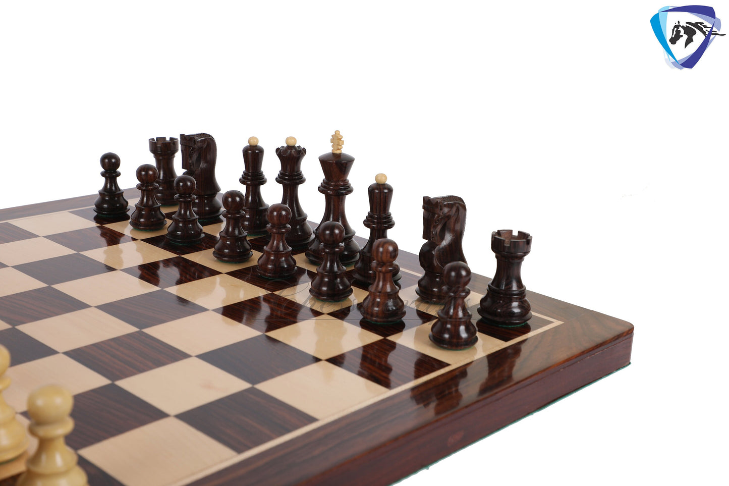 COMBO of 3.9" Russian Zagreb Chess Pieces Set in Rosewood & Boxwood Weighted 4Q + 19" Rosewood Chess Board SQ: 51mm+ Leatherette Storage Box