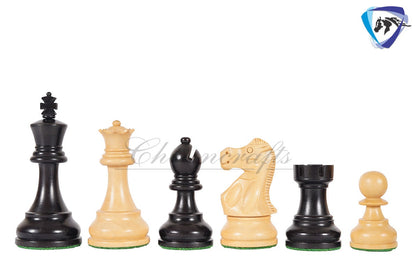 3.9" Reykjavik Staunton Chess pieces Set in Ebonized Boxwood- Weighted 2 Extra queens - 1972 Bobby Fischer Spassky championship chess set.