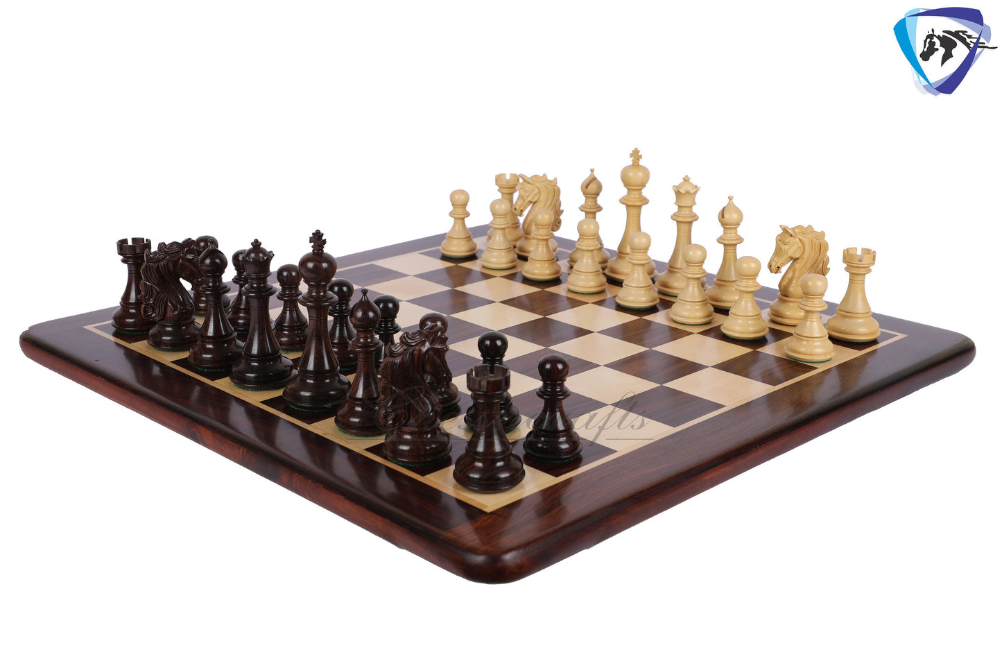 4.5" Luxury Staunton Rosewood Chess pieces Set- SPARTAN series + 21" Rosewood chess board(55MM) + Leatherette storage box for chess men