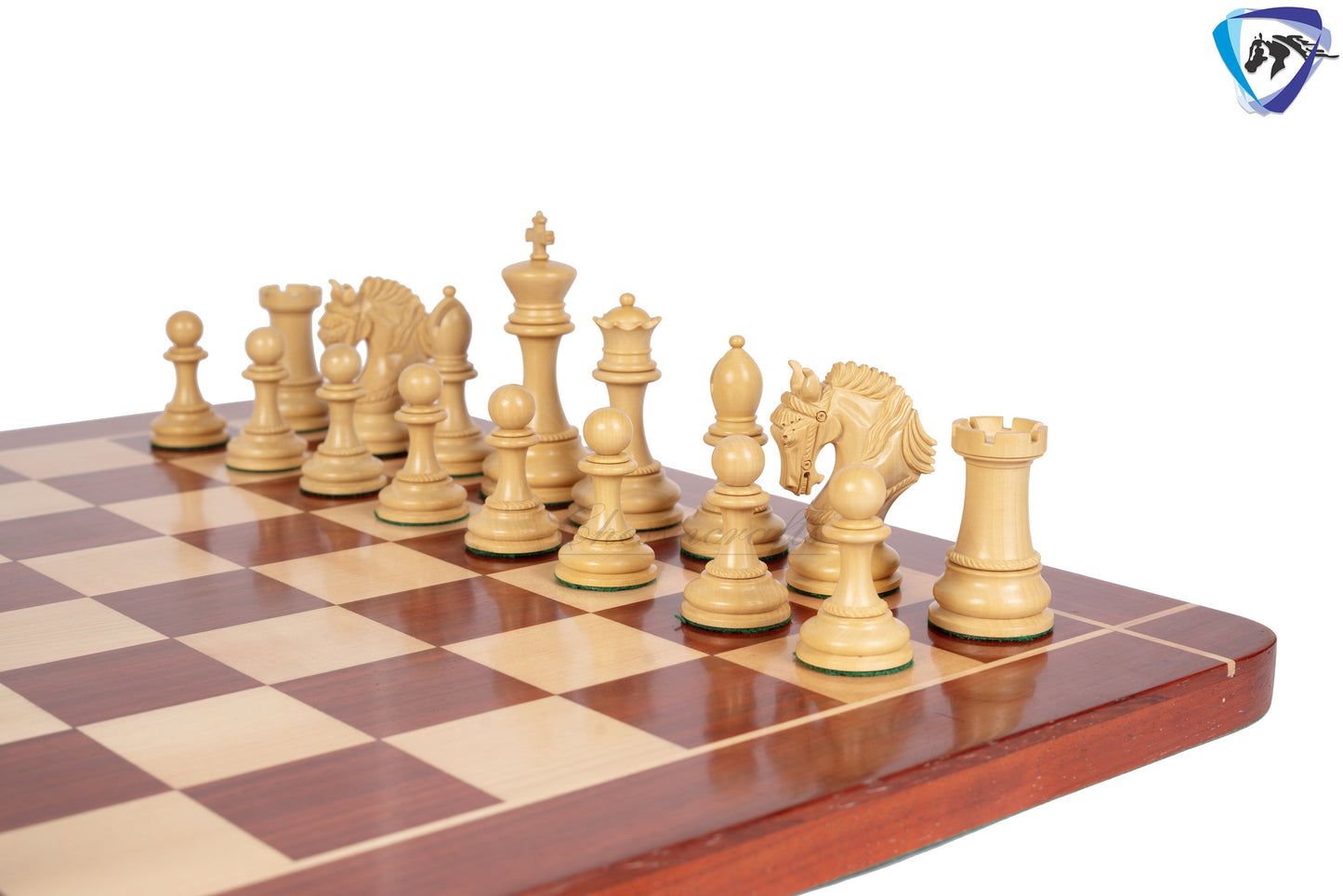 4.5" Staunton Bud Rosewood Chess pieces Set- Luxury KING ARTHUR-Triple Weighted + 21" Bud Rosewood Chess Board(55mm) + Leather Storage Box