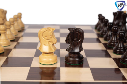 1950 Fischer Dubrovnik Rosewood chess pieces set King-3.8" + 21" Rosewood chess board + Leather Storage box-Luxury