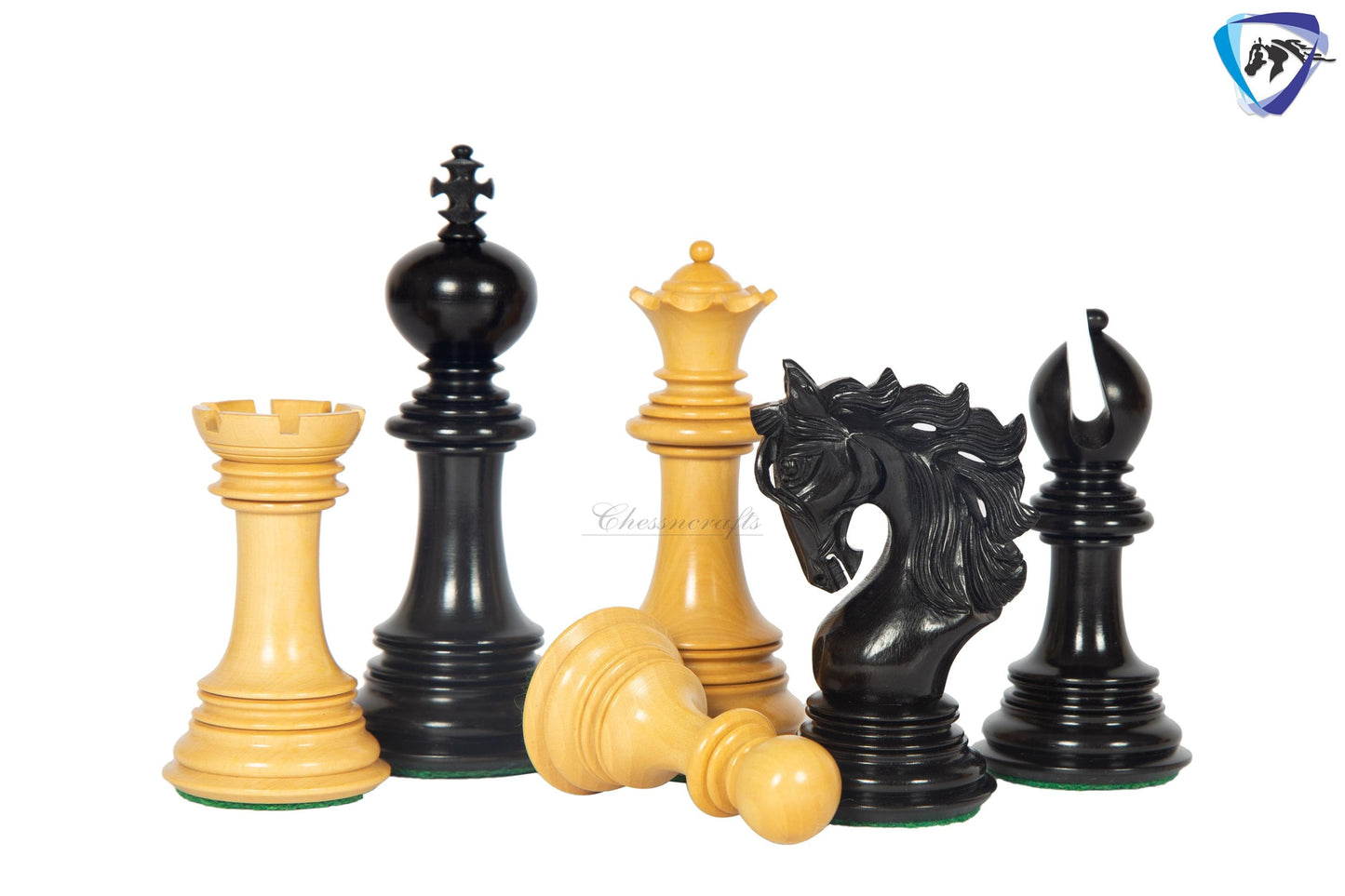 4.5" Staunton Ebony wood Chess pieces Set- BENEVENTO - Triple Weighted + 23" Ebony wood Chess Board(SQ:60mm)  + Leatherette storage Box.
