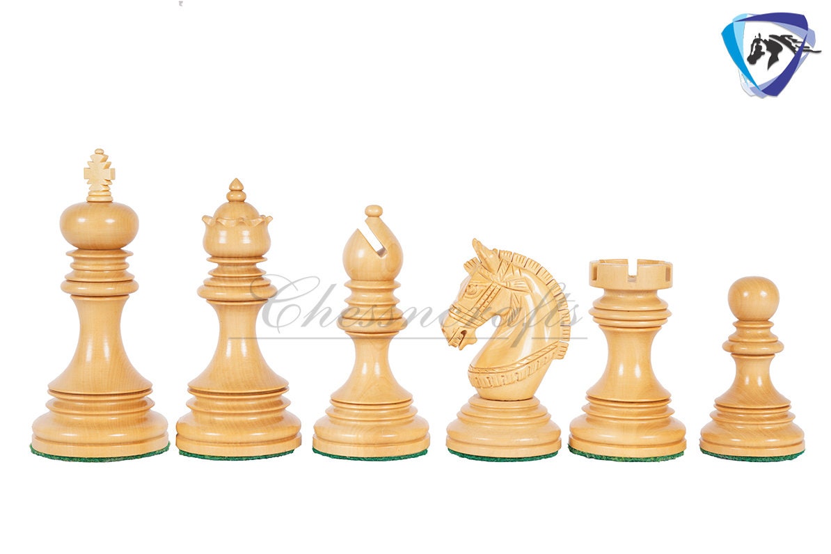 4.1" Luxury Staunton Chess Pieces Set in  Bud Rosewood(Padauk) & Boxwood- ARMOURED Triple Weighted w/ 2 Extra queens- 4Q