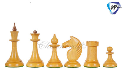 Soviet(Russian) Latvian Chess Pieces Set-1950 in Golden Rosewood Reproduction chess pieces + 21" Drueke Chess Board Sheeshamwood