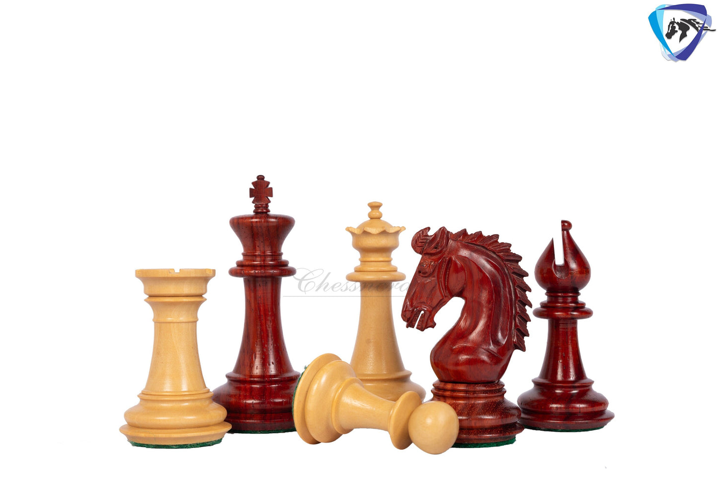 3.75" Staunton Bud Rosewood Chess pieces Set- THE ADVENT series + 50mm Borderless solid Budrosewood chess board + Leather storage box
