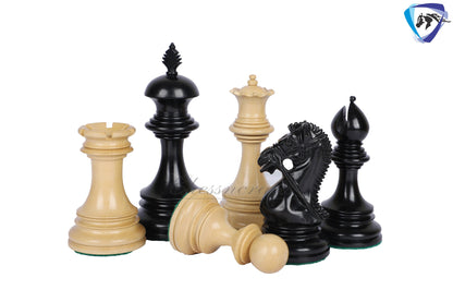 4.4" Luxury Staunton Ebony wood Chess pieces Set-ANDERSON Bridled Knight+ 21" Ebonywood chess board + Storage box for chess pieces.
