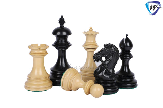 4.4" Luxury Staunton Ebony wood Chess pieces Set-ANDERSON Bridled Knight+ 21" Ebonywood chess board + Storage box for chess pieces.