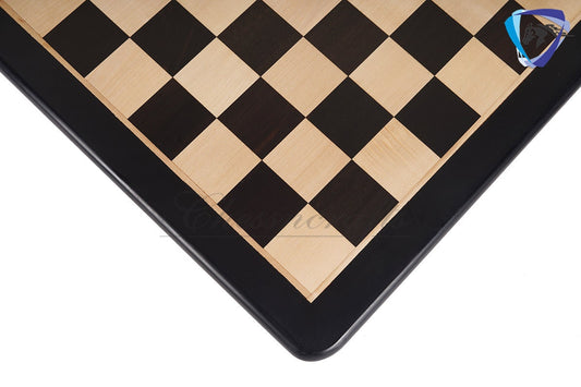 19" Ebony wood chess board rounded corners and edges Super fine lacquered polish-IMPERFECT CHESS BOARD- minor imperfections- special offer