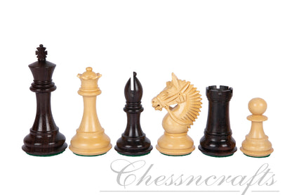4.2" Rosewood Staunton Chess Pieces Set-EXCALIBUR Weighted + 21" Rosewood Chess Board + Leather chess Storage Box