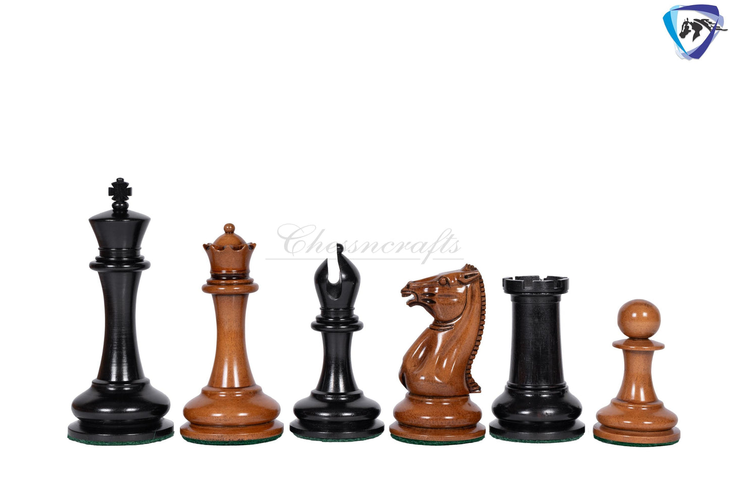 1849 Reproduced Morphy Cooke Chess Pieces Set 4.4" Antiqued Distressed & Ebony wood + 21" Ebony wood chess board(55mm) + Leather Storage box