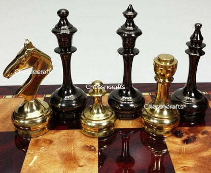 Brass Chess pieces set Modern classic Sleek luxury Collector series King: 3.75"