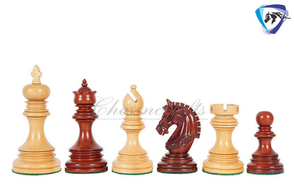 4.1" Luxury Staunton Chess Pieces Set in  Bud Rosewood(Padauk) & Boxwood- ARMOURED Triple Weighted w/ 2 Extra queens- 4Q