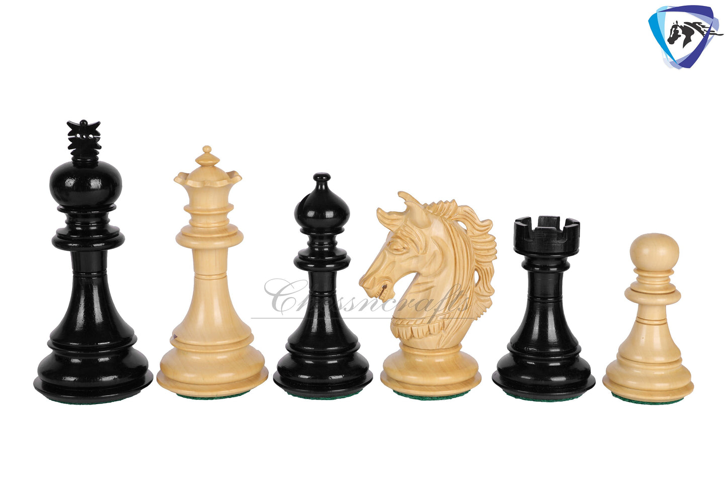 4.5" Luxury Staunton Ebonywood Chess pieces Set- Alexander series-Triple Weighted + 21"/ 23" Ebonywood Chess Board-STEP DESIGN + Storage Box