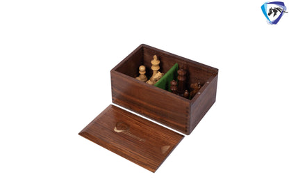 4" Fierce Knight Staunton Chess pieces Set in Golden Rosewood + 21" Golden rosewood(sheesham) Chess Board + Solid wood chess Storage Box