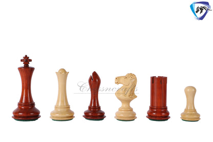 4" Bud Rosewood Staunton chess pieces set EMPIRE series + 19" Bud Rosewood Chess board(sq 51mm) + Leather Storage box for chess men