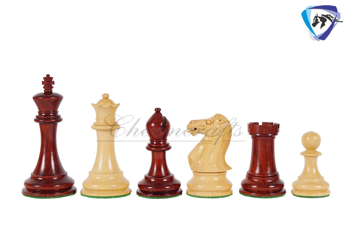 4" Staunton Bud Rosewood Chess pieces Set-English Tournament-Weighted-2 Extra queens- 21" Bud Rosewood Chess Board + Leather Storage Box