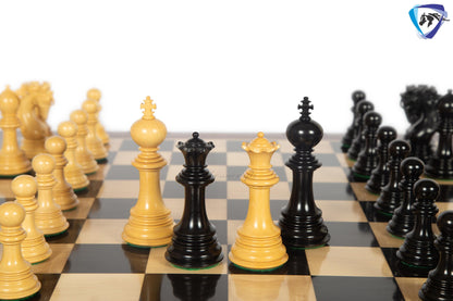 4.5" Staunton Ebony wood Chess pieces Set- BENEVENTO - Triple Weighted + 23" Ebony wood Chess Board(SQ:60mm)  + Leatherette storage Box.