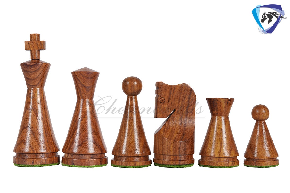 19th Century Russian Soviet Reproduced classic series Chess pieces 4" in Golden Rosewood & boxwood/ 50mm Borderless Chess Board set Combo.