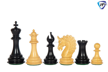 4.5" Ebony wood Luxury Staunton Chess Pieces Set ARTHUR series- Triple weighted + 23" Ebony wood chess Board(Sq: 60mm) + Leather Storage box