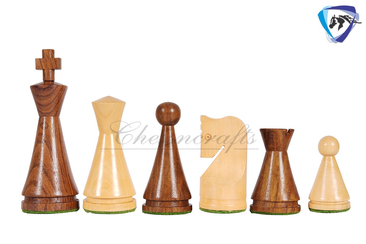19th Century Russian Soviet Reproduced classic series Chess pieces 4" in Golden Rosewood & boxwood/ 50mm Borderless Chess Board set Combo.