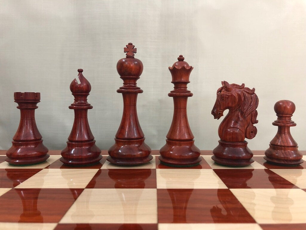 4.5" Luxury Staunton Bud Rosewood & Boxwood Chess pieces Set- Spartan Luxury Double Weighted 2 Extra queens- 4Q
