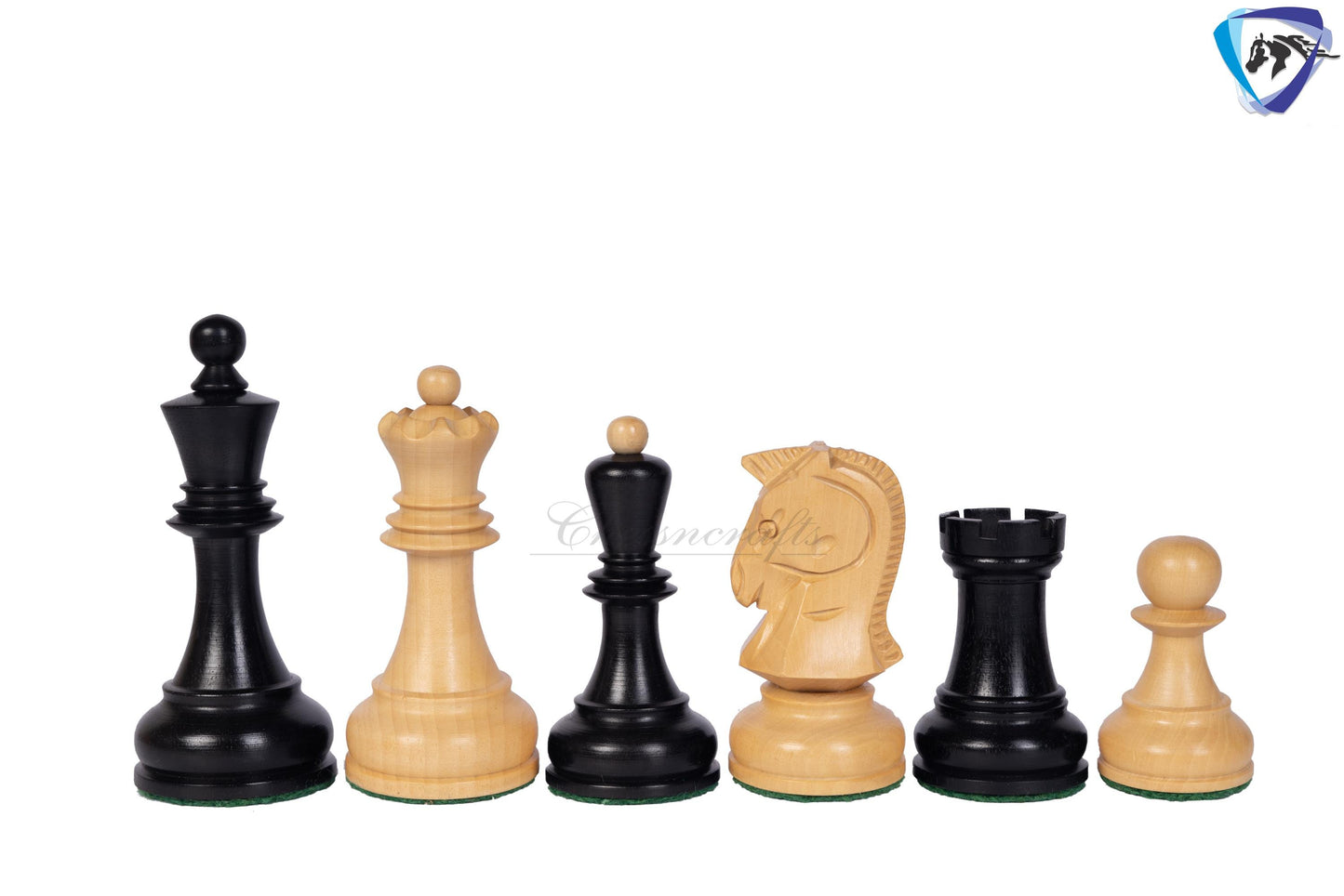 1950 Fischer Dubrovnik Ebonized boxwood chess pieces set King-3.8" + 21" Ebonywood chess board(SQ:55MM) + Leather Storage box-Luxury