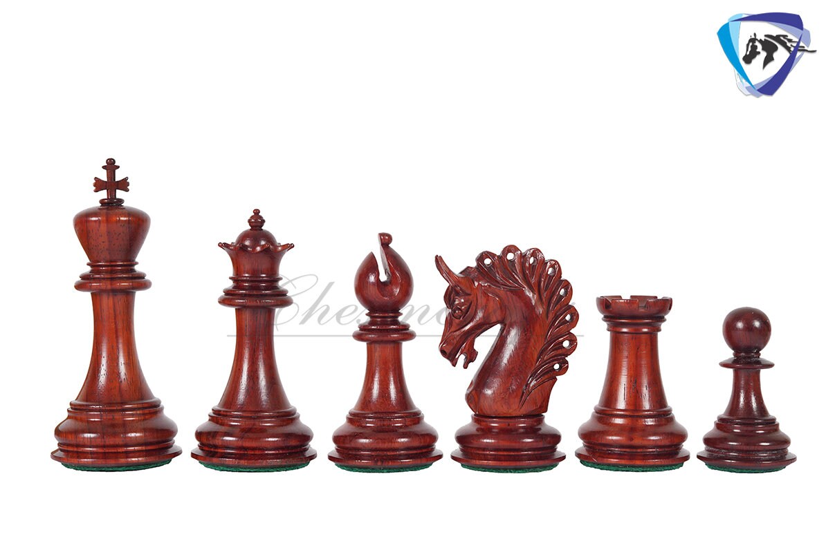 4.5" Luxury Staunton Chess Pieces Set in Bud Rosewood(Padauk)- ARTHUR series + 21" Bud Rosewood chess Board + Leatherette Storage box