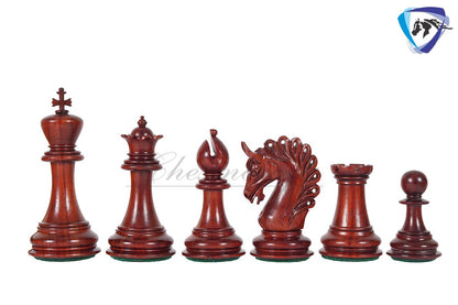 4.5" Luxury Staunton Chess Pieces Set in Bud Rosewood(Padauk)- ARTHUR series + 21" Bud Rosewood chess Board + Leatherette Storage box