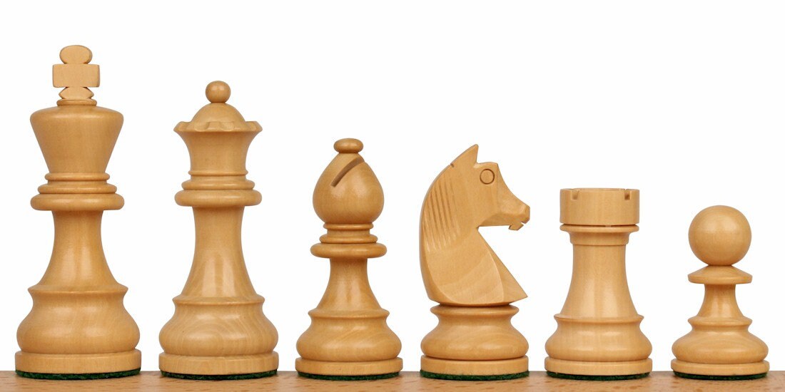 Tournament series Wooden chess pieces set German Knight King 3.75" With Extra Queens- Dyed Boxwood - Weighted.