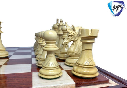 4.5" Luxury Staunton Bud Rosewood & Boxwood Chess pieces Set- Alexander Luxury- Triple Weighted 2 Extra queens- 4Q