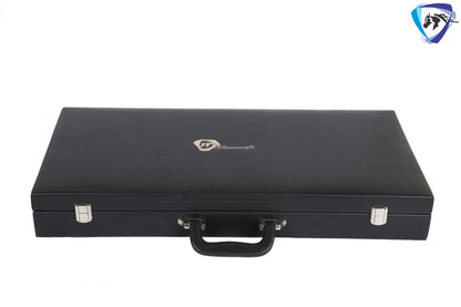 Leatherette Chess Set Briefcase Storage Box Coffer with Fixed Slots for 3.75" - 4" Pieces / Christmas Gift/ Chess Gift