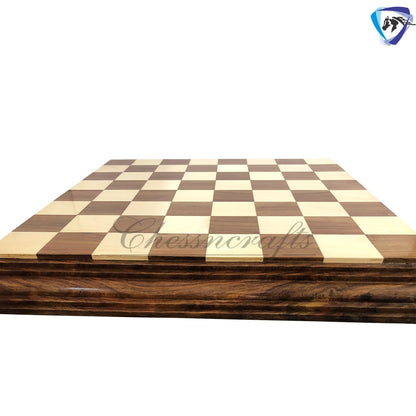 21" wooden chess board Rosewood(sheesham) STEPS BORDER ELEVATED Super fine smooth polish.