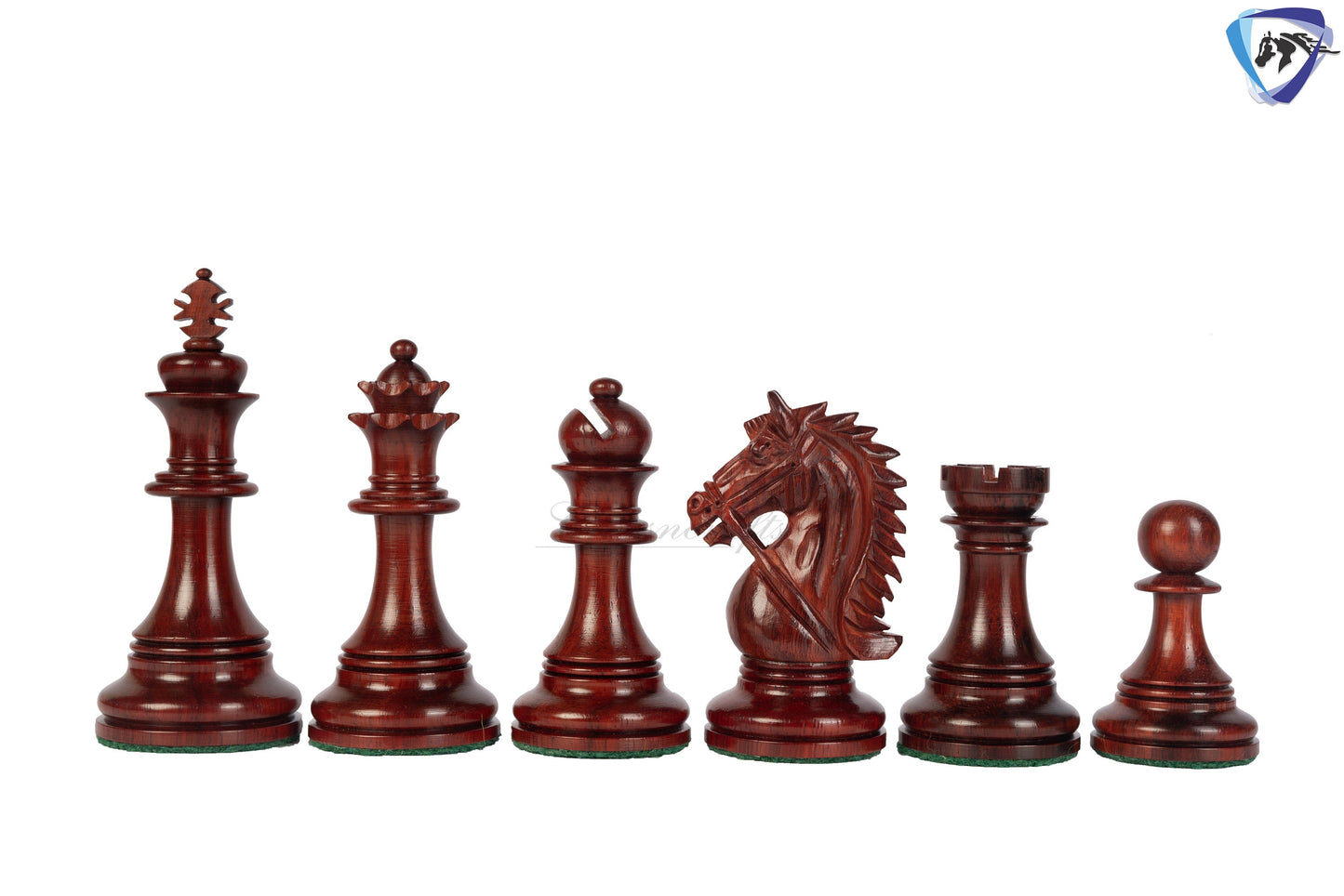 4.4" Staunton Bud Rosewood Chess Pieces Set in LUXURY BRIDLE SERIES + 23" Bud Rosewood chess board(60mm) + Leatherette storage box.