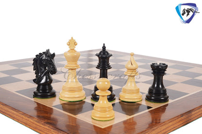 4.4" Luxury Staunton Chess Pieces Set in Ebonywood & Boxwood- HADRIAN Triple Weighted w/ 2 Extra queens- 4Q