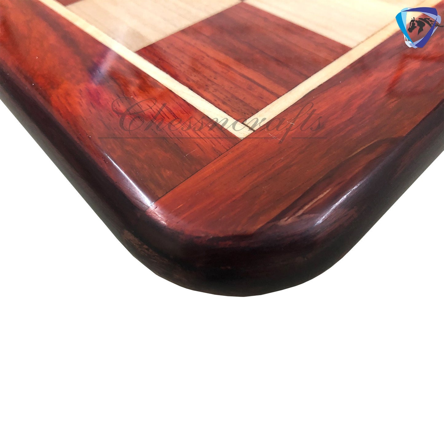 21" and 19" Bud Rosewood(African Padauk) & Maple wood chess board Rounded corners and edges Super fine smooth polish