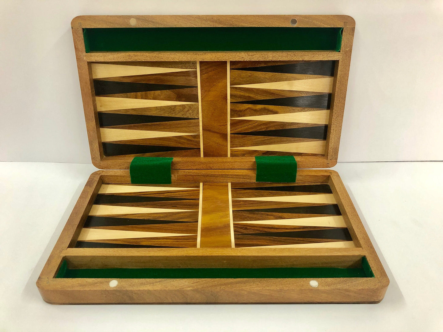 Backgammon Set board game in Sheesham and Box wood with Board,Dice & Stones - 12" Magnetic lock