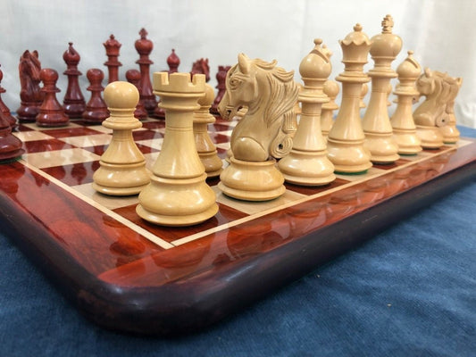 4.5" Luxury Staunton Bud Rosewood & Boxwood Chess pieces Set- Spartan Luxury Double Weighted 2 Extra queens- 4Q