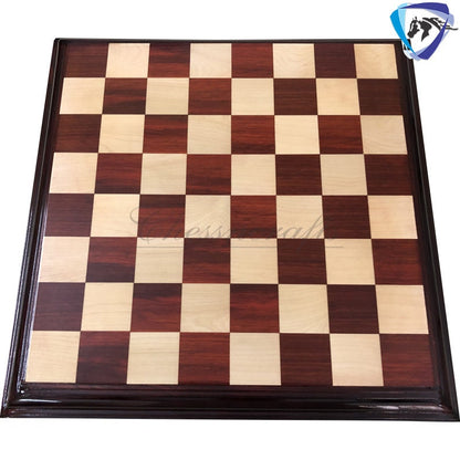 23" & 21" Bud Rosewood chess board STEPS BORDER ELEVATED Super fine smooth polish. Exclusive unique grain padauk wood