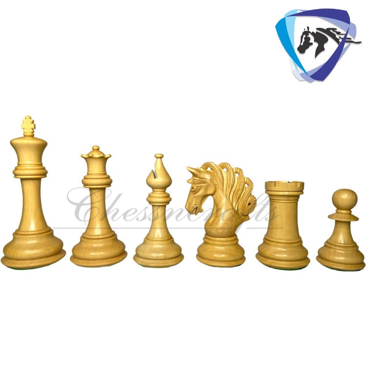 4.2" Luxury Staunton Chess Pieces Set in Rosewood(Dark grain) & Boxwood- MAYFAIR Triple Weighted w/ 2 Extra queens- 4Q
