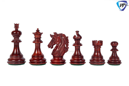 3" Luxury Staunton Bud Rosewood & Boxwood Chess pieces Set- Alexander MINIATURE EDITION + 16" Bud Rosewood Chess Board
