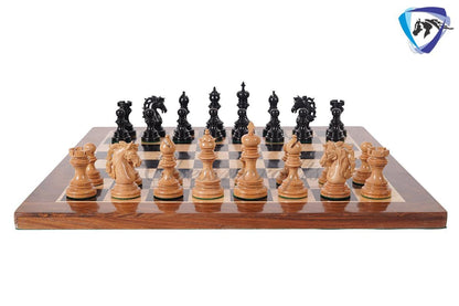 4.4" Staunton Ebony wood & German Wood(rare) Luxury Chess pieces Set- KENNEDY-JFK - Triple Weighted 2 Extra queens